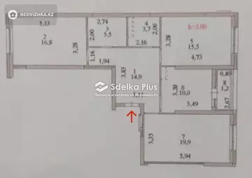 3-комнатная квартира, этаж 4 из 17, 88 м²