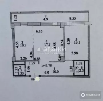 58.6 м², 2-комнатная квартира, этаж 13 из 20, 59 м², изображение - 11