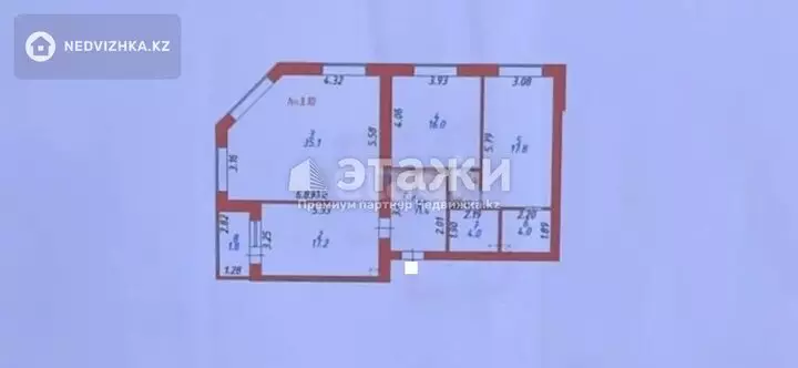 107 м², 3-комнатная квартира, этаж 4 из 9, 107 м², изображение - 1