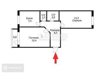 50 м², 2-комнатная квартира, этаж 4 из 5, 50 м², изображение - 9