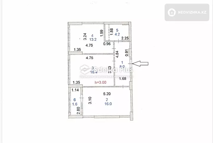 60 м², 2-комнатная квартира, этаж 5 из 12, 60 м², изображение - 1