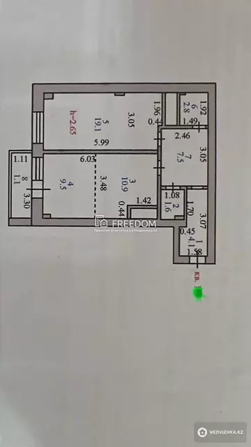 56 м², 2-комнатная квартира, этаж 20 из 25, 56 м², изображение - 0