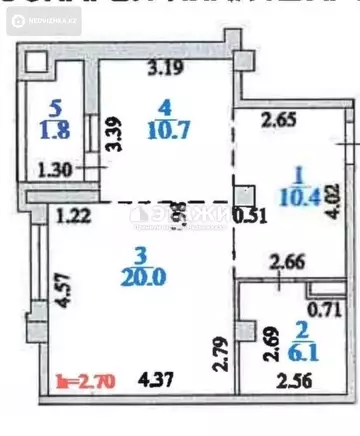 49 м², 1-комнатная квартира, этаж 2 из 12, 49 м², изображение - 6