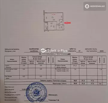 1-комнатная квартира, этаж 9 из 17, 35 м²