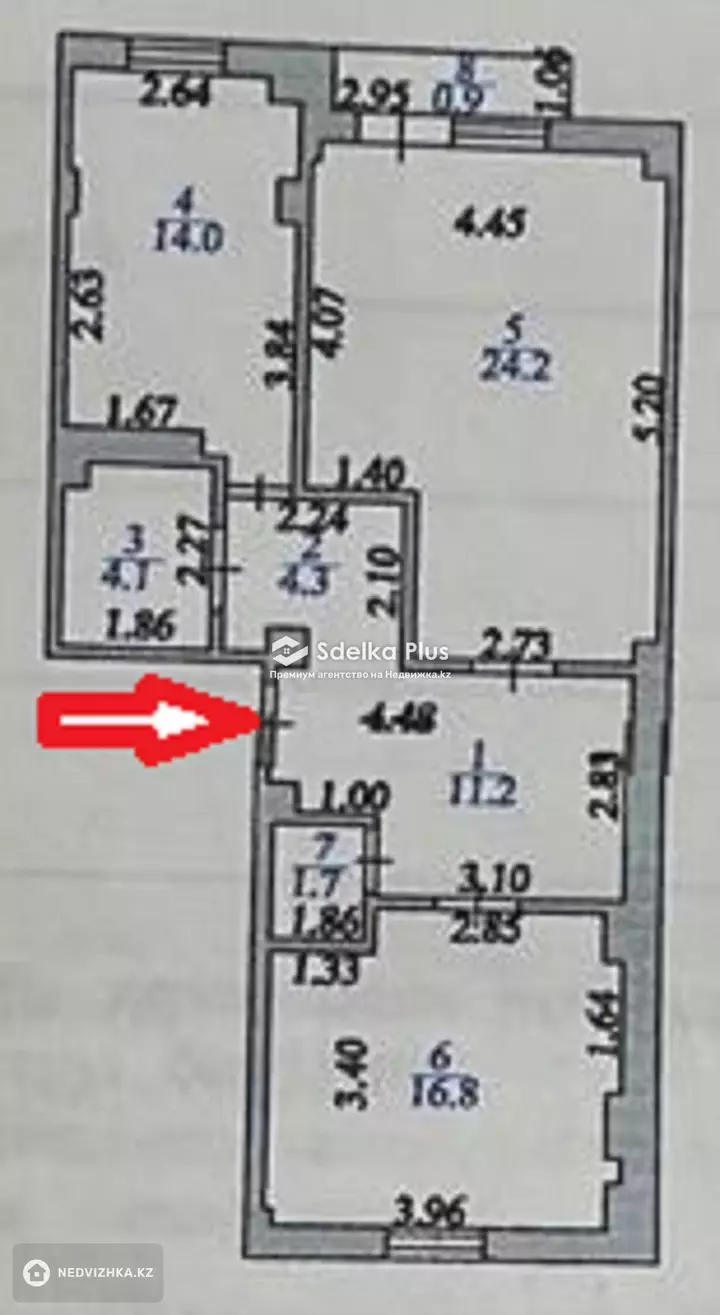 77 м², 3-комнатная квартира, этаж 2 из 10, 77 м², изображение - 1