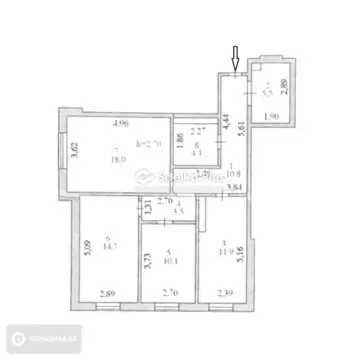 3-комнатная квартира, этаж 17 из 18, 80 м²