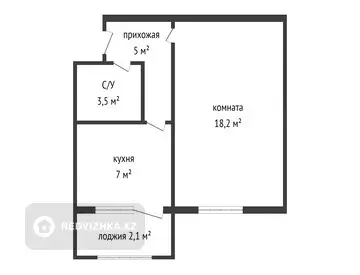 35.8 м², 1-комнатная квартира, этаж 3 из 5, 36 м², изображение - 9