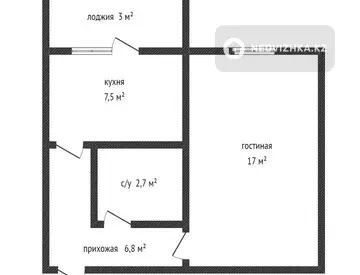 33.5 м², 1-комнатная квартира, этаж 2 из 5, 34 м², изображение - 9