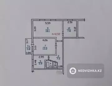 56.7 м², 3-комнатная квартира, этаж 4 из 4, 57 м², изображение - 19