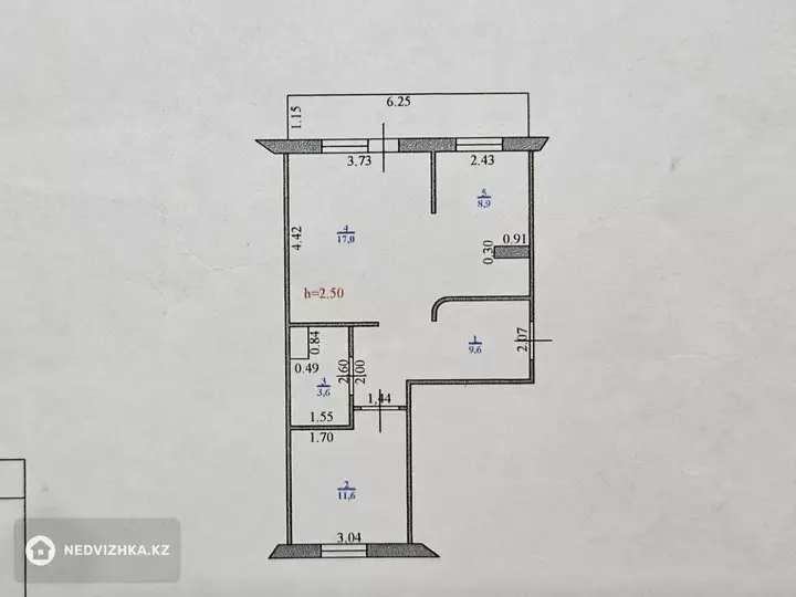 53 м², 2-комнатная квартира, этаж 2 из 5, 53 м², изображение - 1