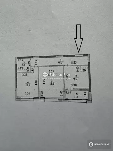 2-комнатная квартира, этаж 9 из 9, 54 м²