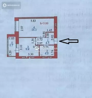 1-комнатная квартира, этаж 6 из 10, 35 м²