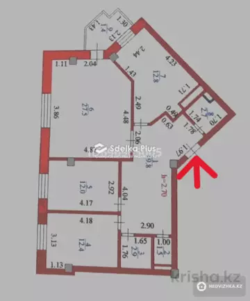 3-комнатная квартира, этаж 6 из 9, 93 м²