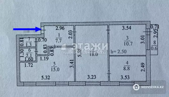 65 м², 3-комнатная квартира, этаж 5 из 5, 65 м², изображение - 1