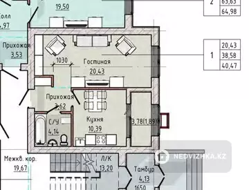 42 м², 1-комнатная квартира, этаж 3 из 4, 42 м², изображение - 0