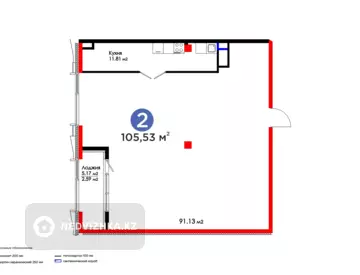 105.6 м², 2-комнатная квартира, этаж 2 из 3, 106 м², изображение - 5