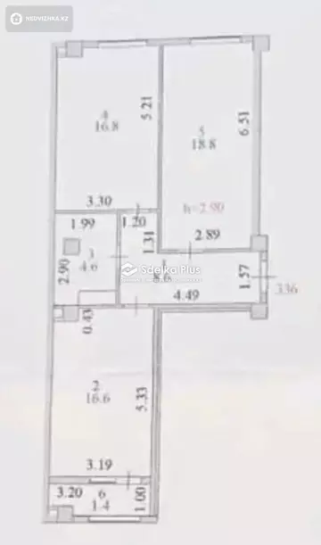 3-комнатная квартира, этаж 6 из 10, 67 м²