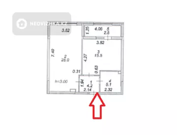 2-комнатная квартира, этаж 2 из 7, 53 м²