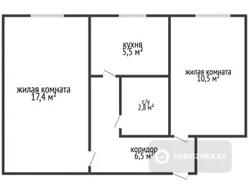 42.7 м², 2-комнатная квартира, этаж 1 из 4, 43 м², изображение - 8