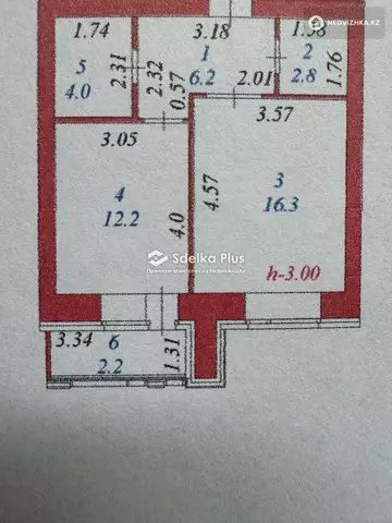 44 м², 1-комнатная квартира, этаж 6 из 9, 44 м², изображение - 6