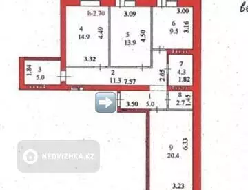 3-комнатная квартира, этаж 4 из 10, 91 м²