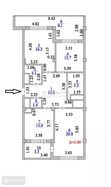 113.4 м², 3-комнатная квартира, этаж 9 из 10, 113 м², изображение - 20