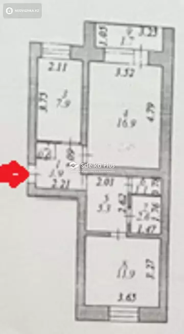 52 м², 2-комнатная квартира, этаж 3 из 5, 52 м², изображение - 5