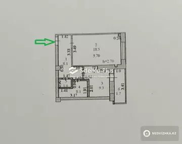 1-комнатная квартира, этаж 10 из 10, 46 м²