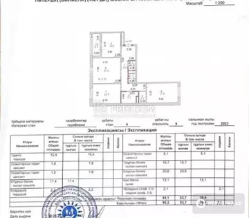 3-комнатная квартира, этаж 4 из 9, 96 м²