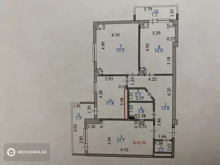 94 м², 3-комнатная квартира, этаж 5 из 9, 94 м², изображение - 1