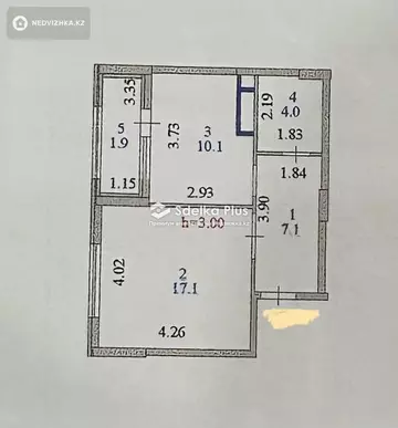 1-комнатная квартира, этаж 10 из 12, 40 м²