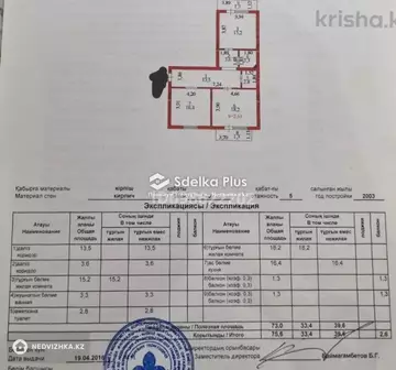 2-комнатная квартира, этаж 3 из 5, 76 м²