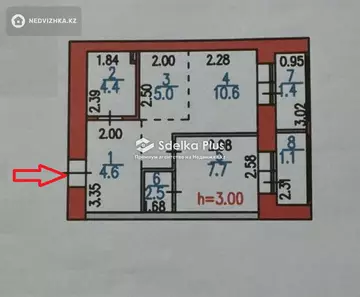 1-комнатная квартира, этаж 10 из 12, 39 м²