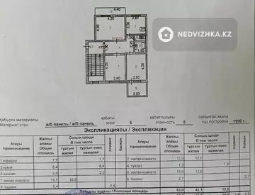 3-комнатная квартира, этаж 5 из 5, 70 м²