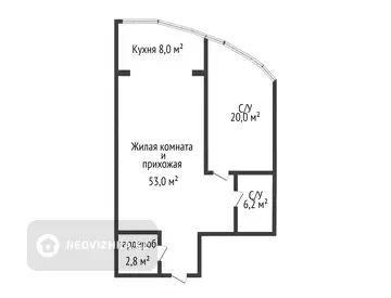 90 м², 2-комнатная квартира, этаж 8 из 16, 90 м², изображение - 15