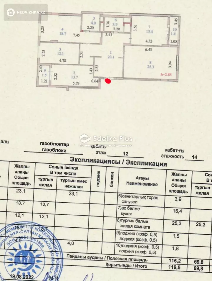 120 м², 4-комнатная квартира, этаж 12 из 14, 120 м², изображение - 1