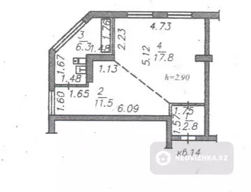 1-комнатная квартира, этаж 4 из 5, 38 м²