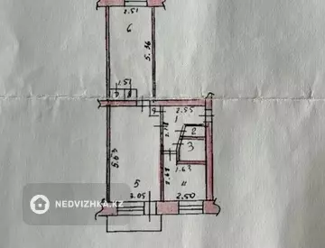 2-комнатная квартира, этаж 4 из 5, 44 м²