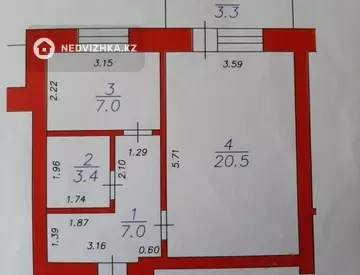 41 м², 1-комнатная квартира, этаж 5 из 5, 41 м², изображение - 11