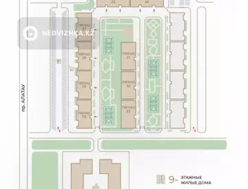 1-комнатная квартира, этаж 9 из 9, 35 м²