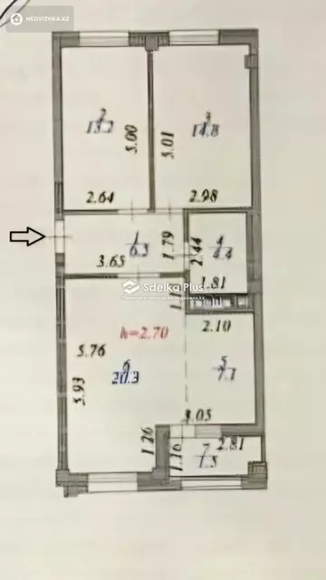 68 м², 3-комнатная квартира, этаж 3 из 8, 68 м², изображение - 7