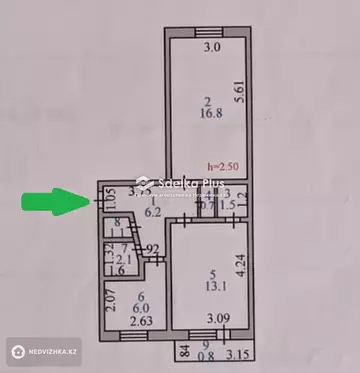 48.3 м², 2-комнатная квартира, этаж 3 из 5, 48 м², изображение - 6