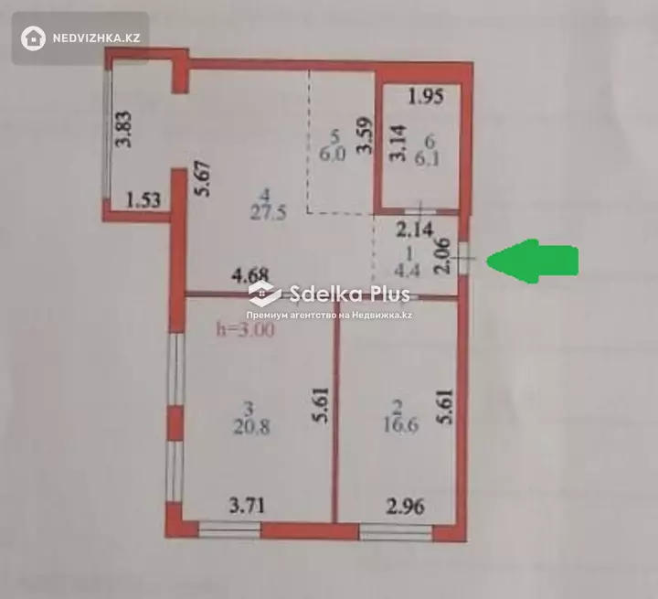 81.4 м², 3-комнатная квартира, этаж 5 из 10, 81 м², изображение - 1