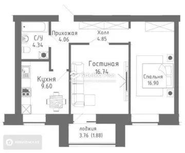 57 м², 2-комнатная квартира, этаж 1 из 12, 57 м², изображение - 9