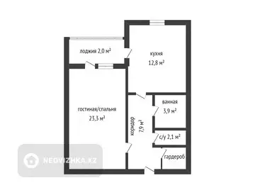 1-комнатная квартира, этаж 1 из 5, 52 м²