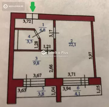 50.64 м², 1-комнатная квартира, этаж 8 из 12, 51 м², изображение - 8