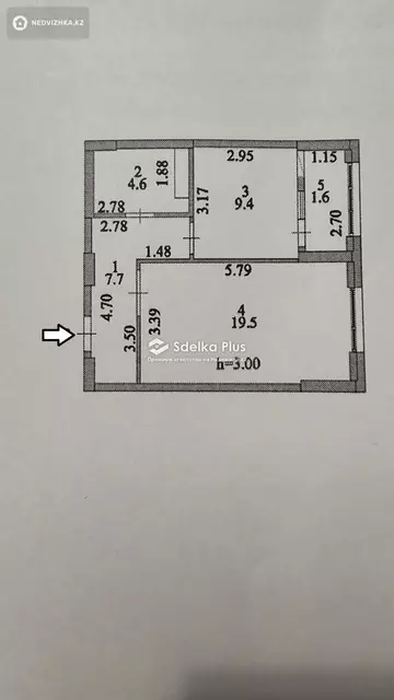 1-комнатная квартира, этаж 6 из 9, 43 м²