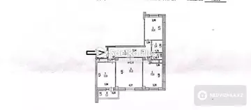 3-комнатная квартира, этаж 8 из 14, 78 м²