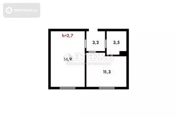 33 м², 1-комнатная квартира, этаж 1 из 3, 33 м², изображение - 19