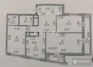 3-комнатная квартира, этаж 10 из 21, 90 м²